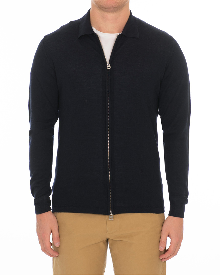 Herre | Trøjer | J.Lindeberg | Nyle Full Zip Merino Navy