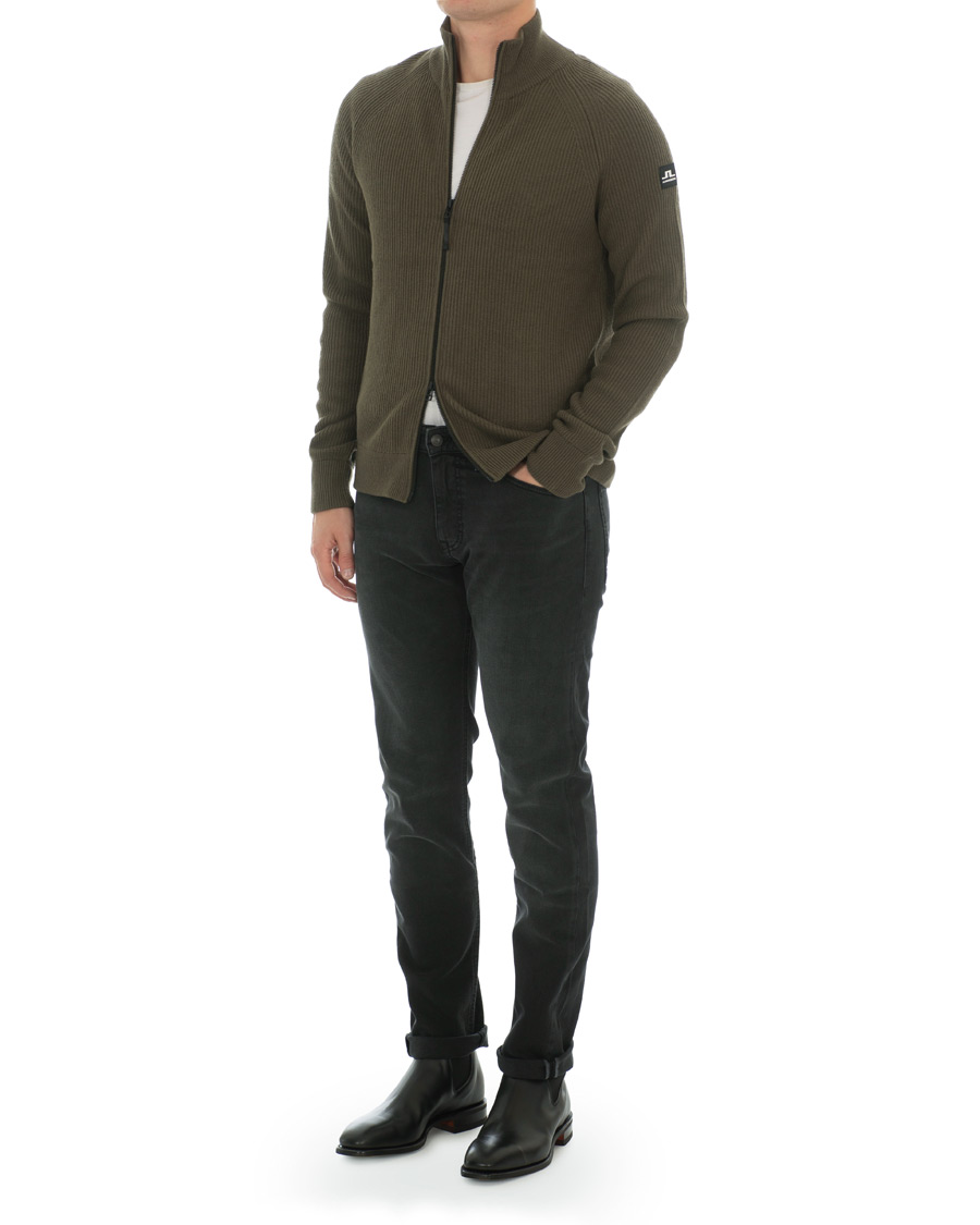 Herre | Trøjer | J.Lindeberg | Carlo Cotton/Wool Full Zip Green