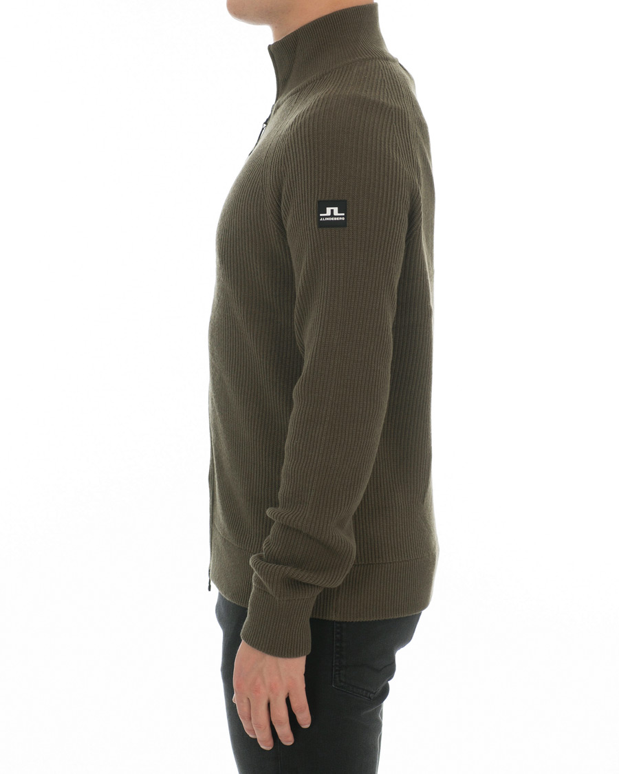 Herre | Trøjer | J.Lindeberg | Carlo Cotton/Wool Full Zip Green