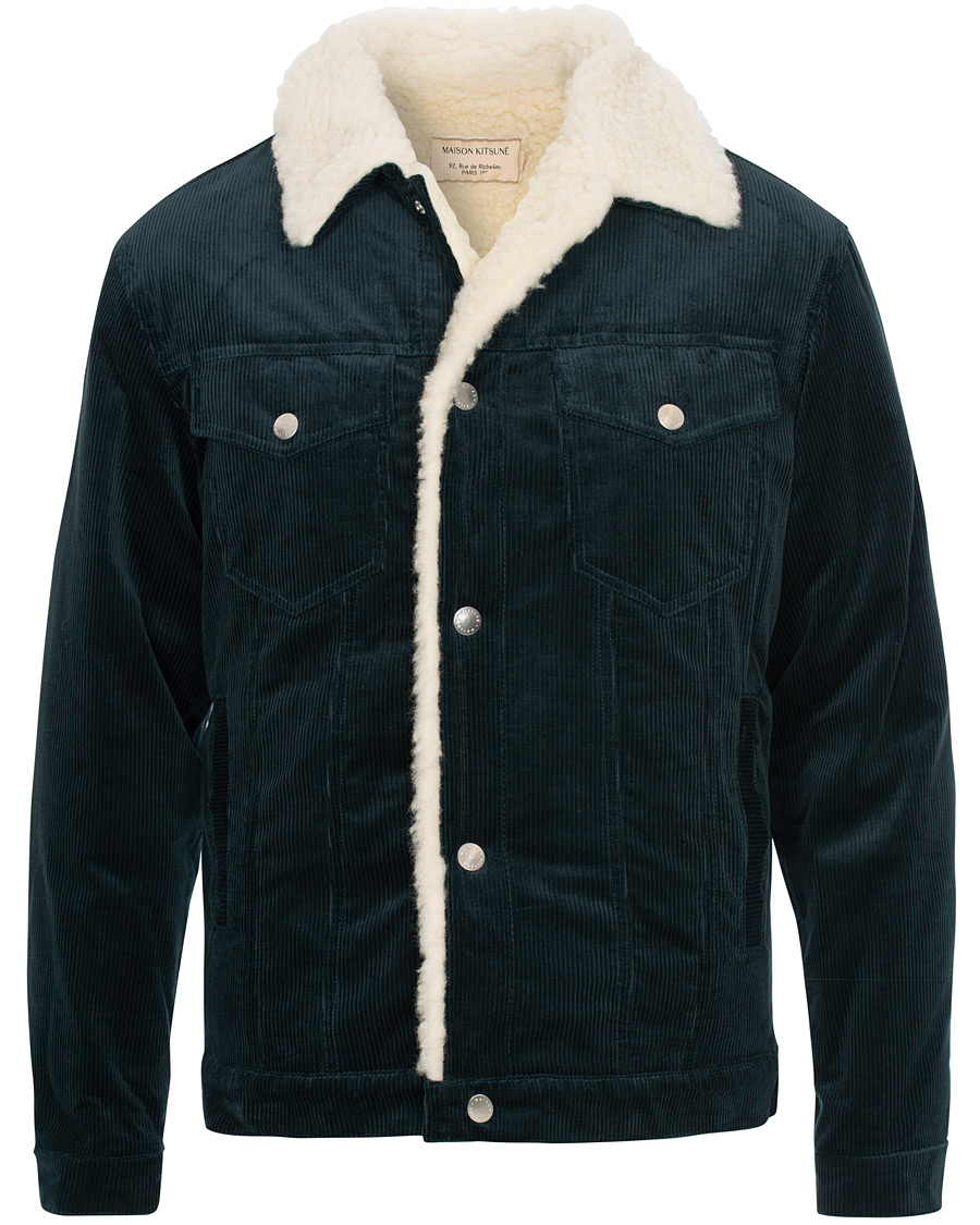 Herre | Jakker | Maison Kitsuné | Corduroy Trucker Jacket Petrol