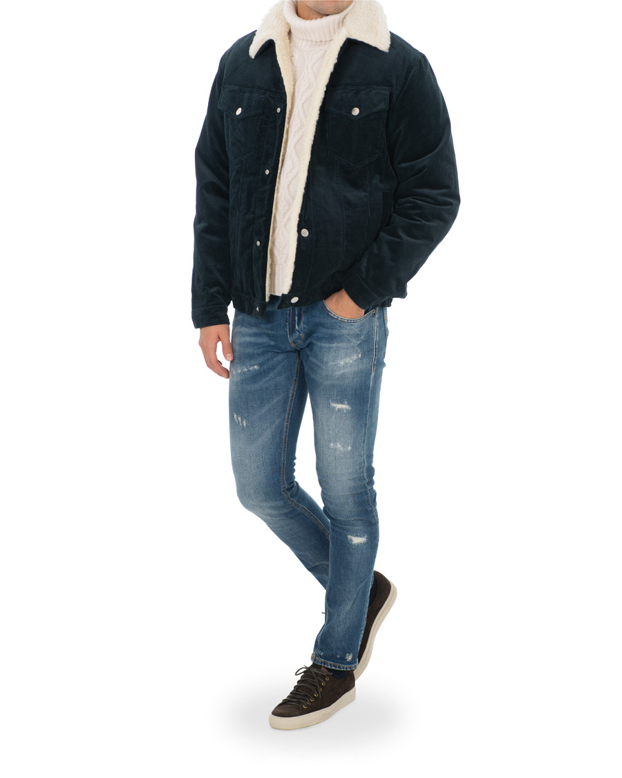 Herre | Jakker | Maison Kitsuné | Corduroy Trucker Jacket Petrol