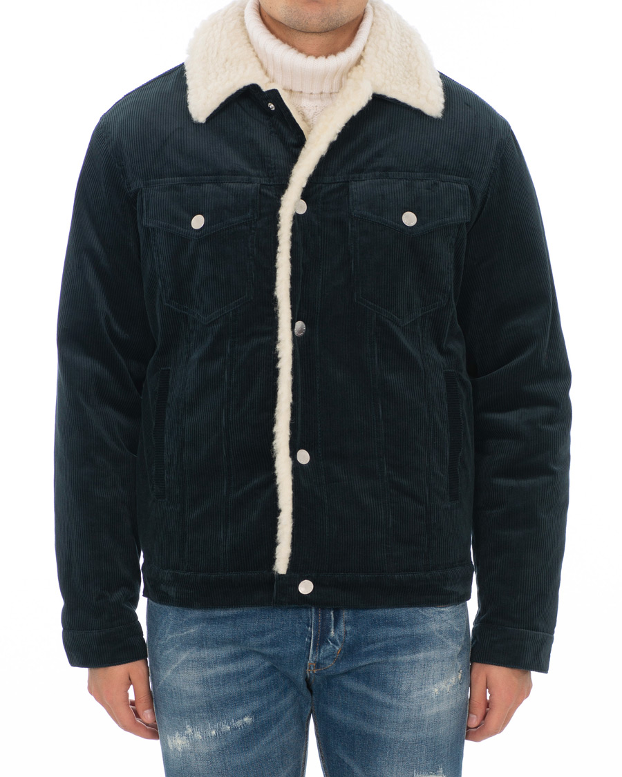Herre | Jakker | Maison Kitsuné | Corduroy Trucker Jacket Petrol