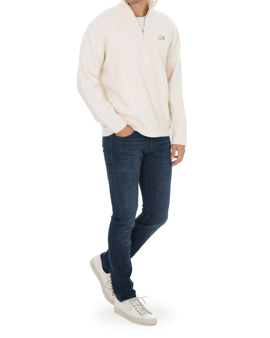 Herre | Trøjer | Maison Kitsuné | Wool/Cashmere Zip Collar Pullover Ecru