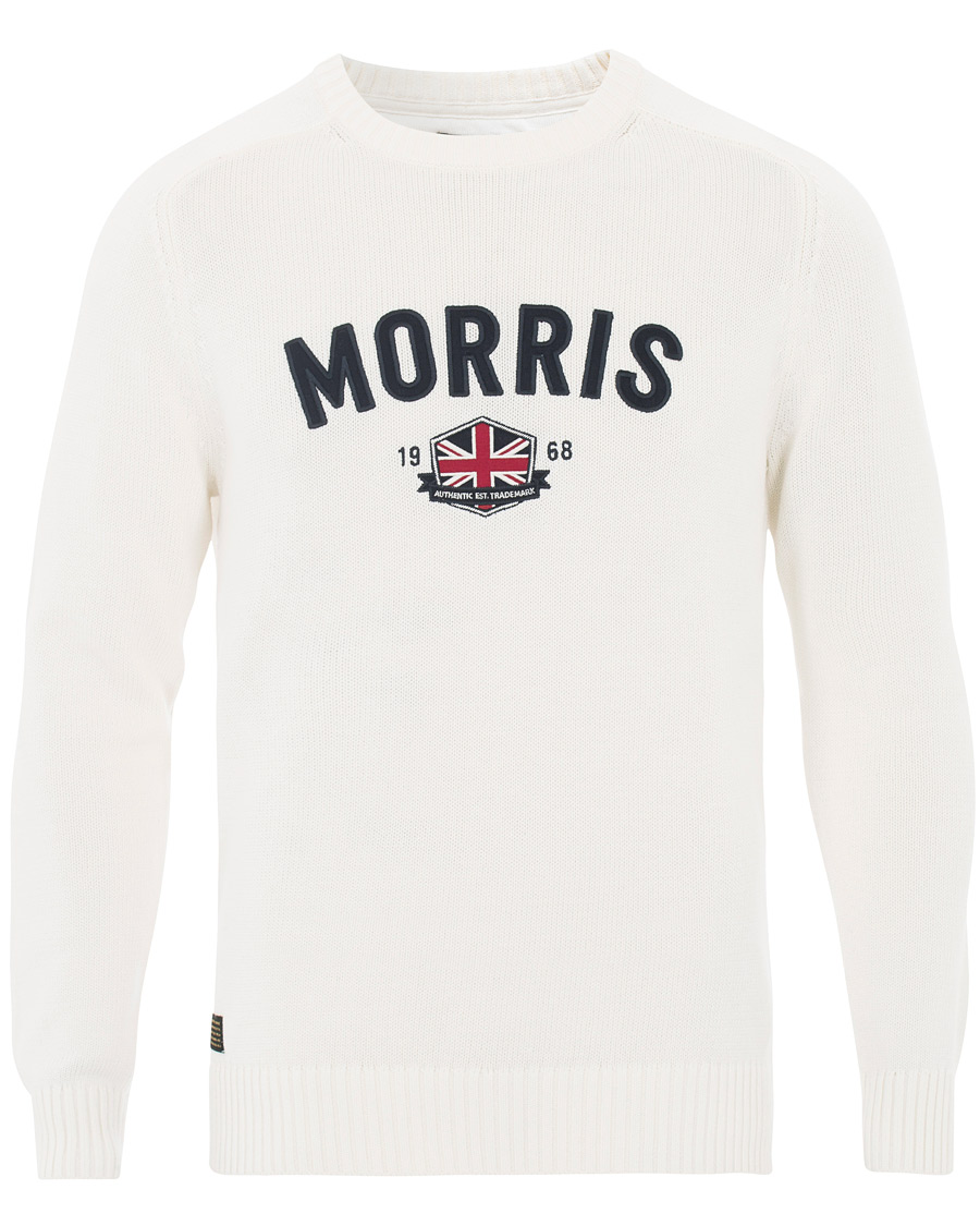 Herre | Trøjer | Morris | Benton Knitted Crew Neck White