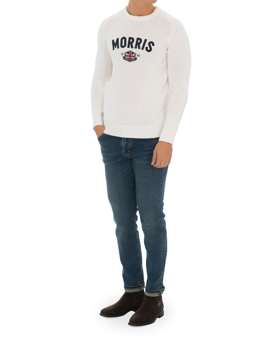 Herre | Trøjer | Morris | Benton Knitted Crew Neck White