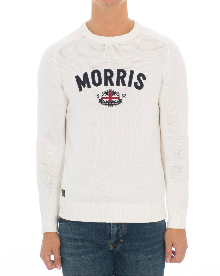 Herre | Trøjer | Morris | Benton Knitted Crew Neck White