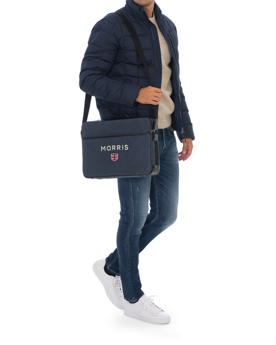 Herre | Morris Donovan Canvas Computer Bag Navy/black | Morris | Donovan Canvas Computer Bag Navy/black