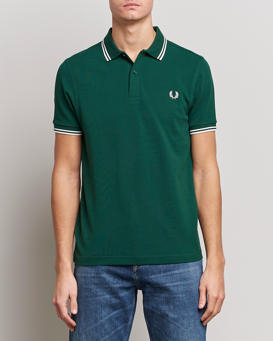 Herre | Kortærmede polotrøjer | Fred Perry | Twin Tipped Polo Shirt Ivy/Snow White