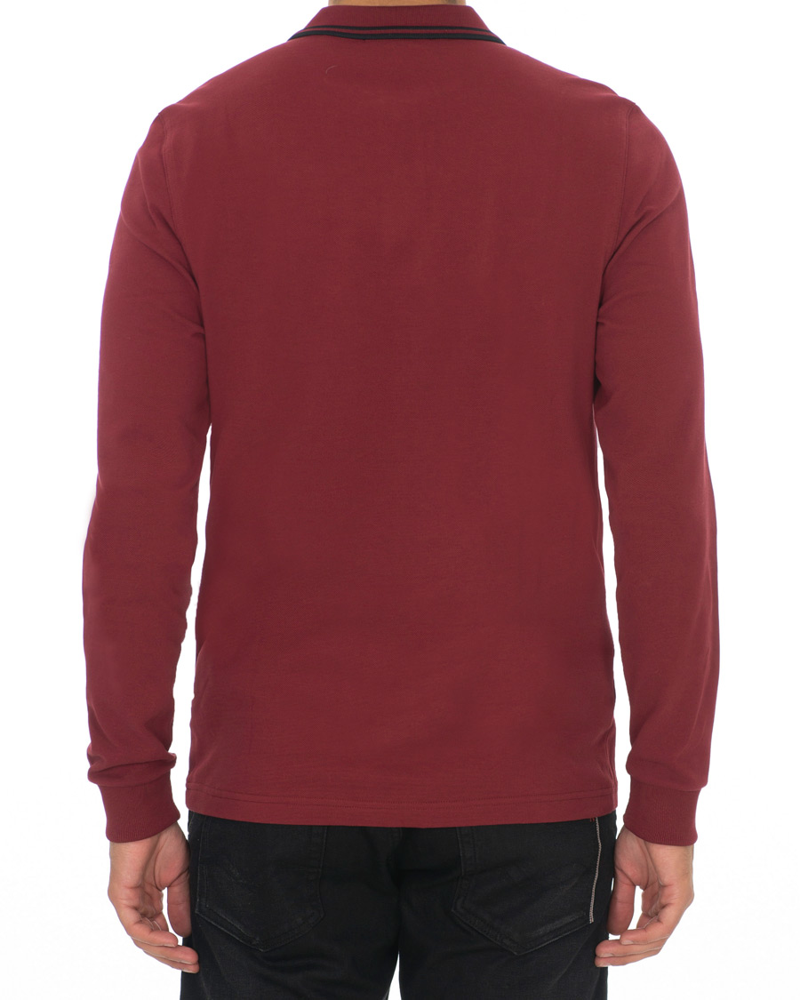 Herre | Trøjer | Fred Perry | Slim Fit Long Sleeve Polo Twin Tip Wine Red