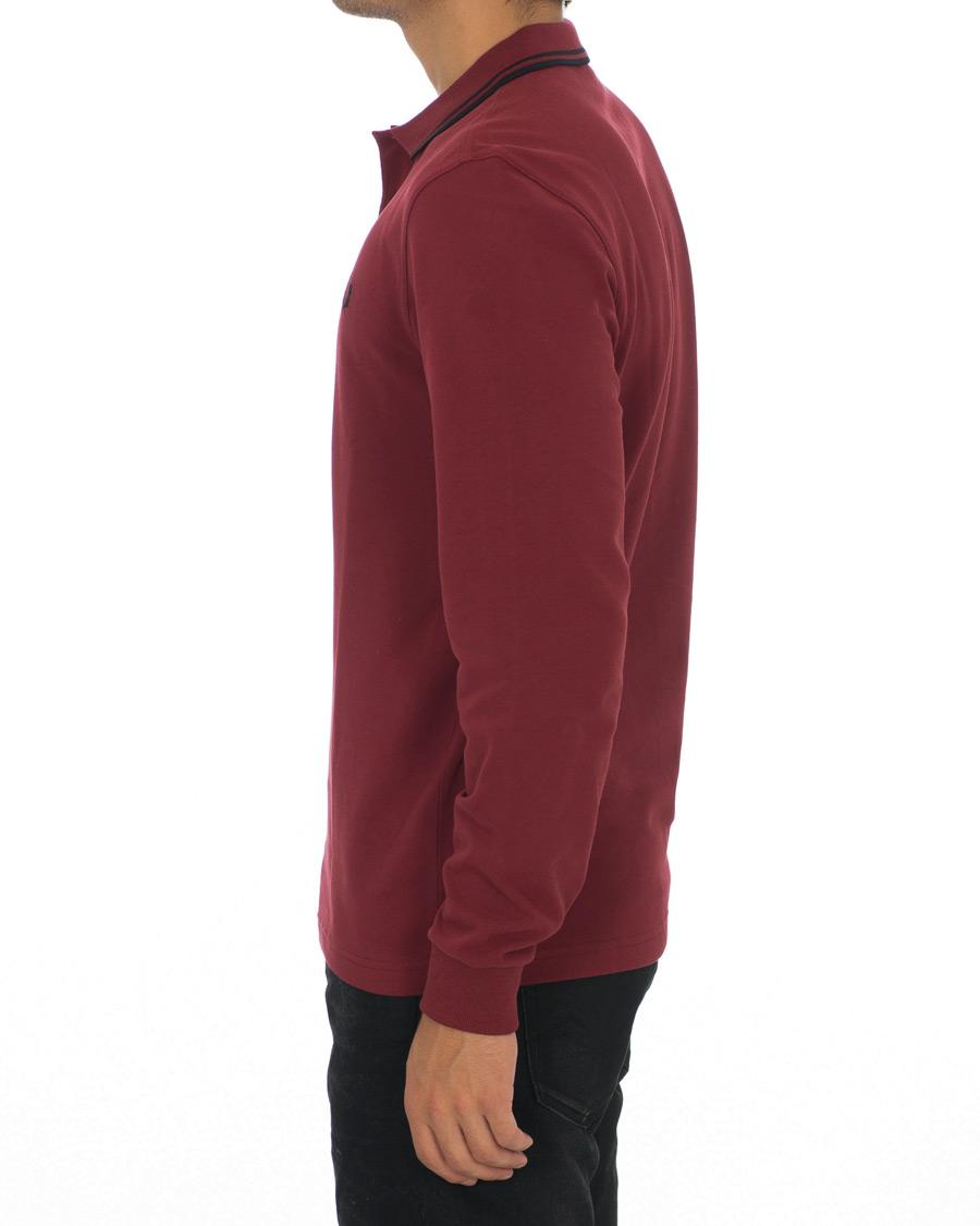 Herre | Trøjer | Fred Perry | Slim Fit Long Sleeve Polo Twin Tip Wine Red