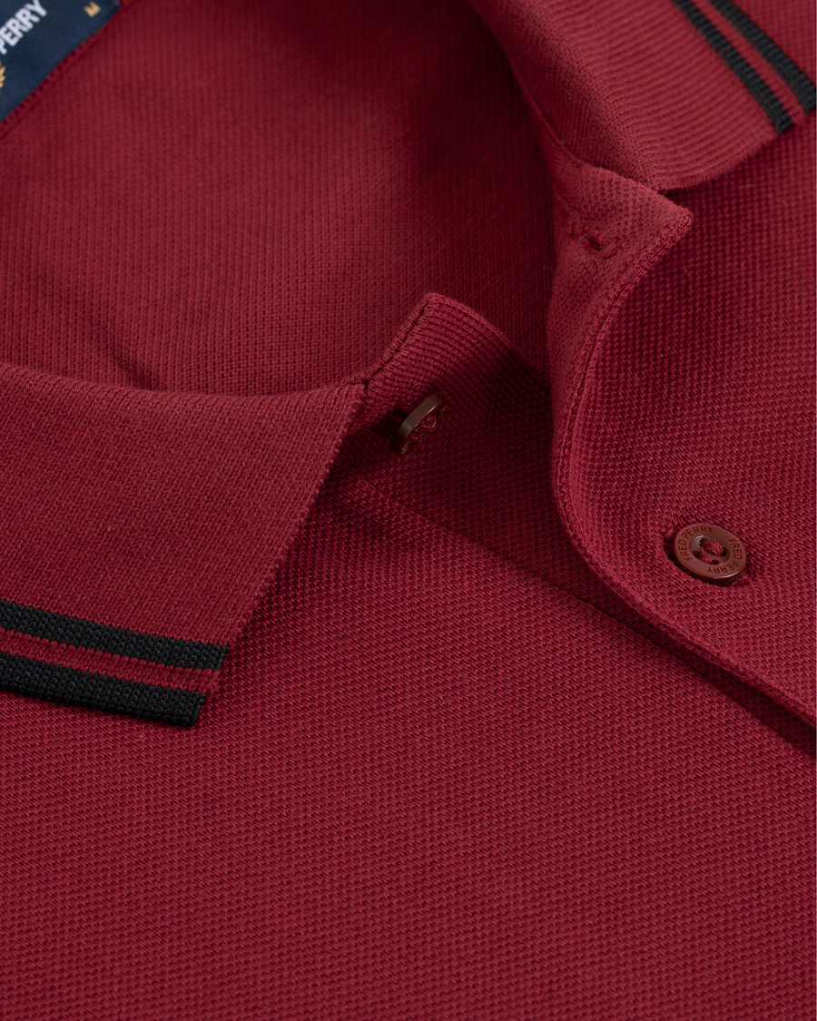 Herre | Trøjer | Fred Perry | Slim Fit Long Sleeve Polo Twin Tip Wine Red