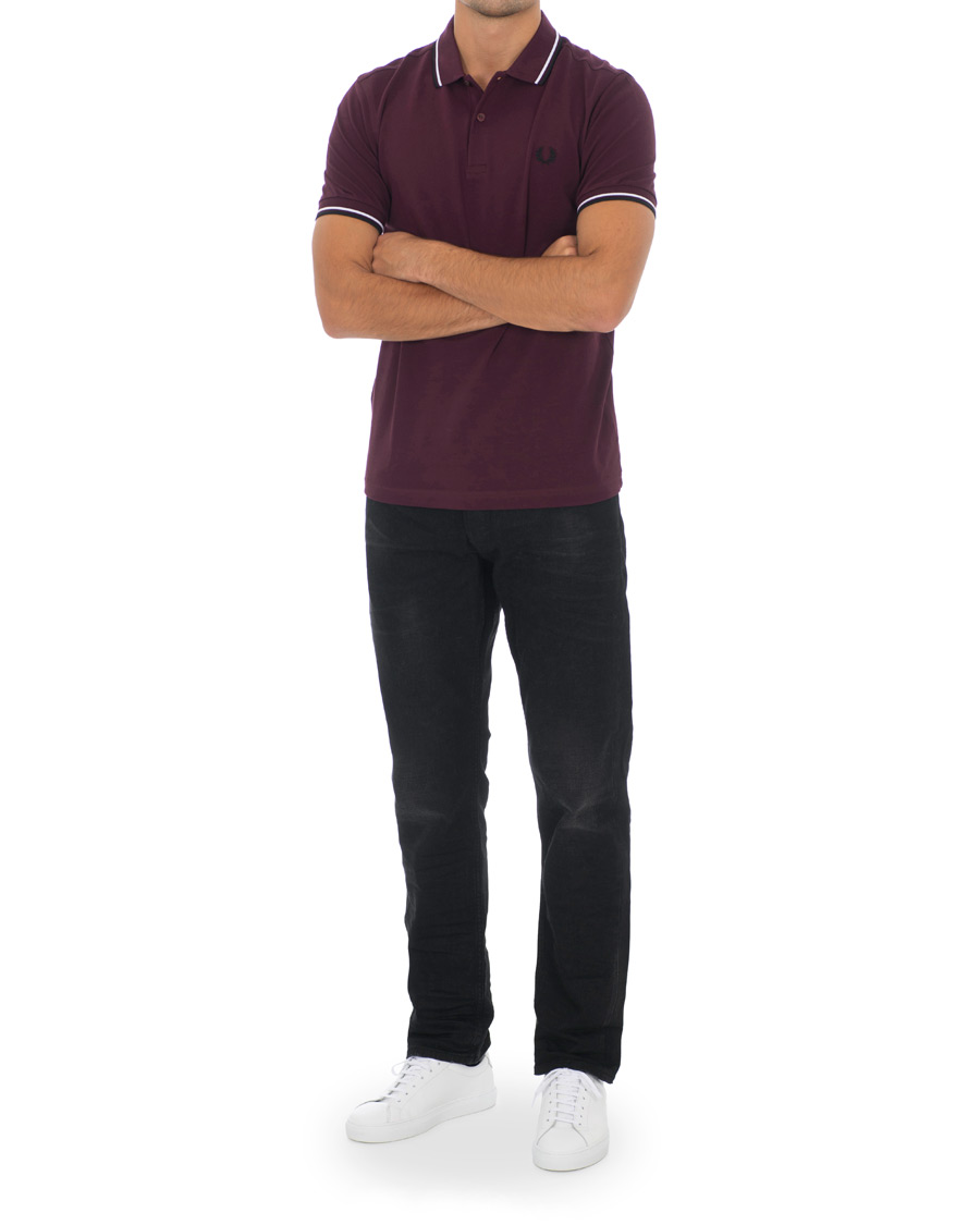 Herre | Polotrøjer | Fred Perry | Slim Fit Polo Twin Tip Wine Red/White