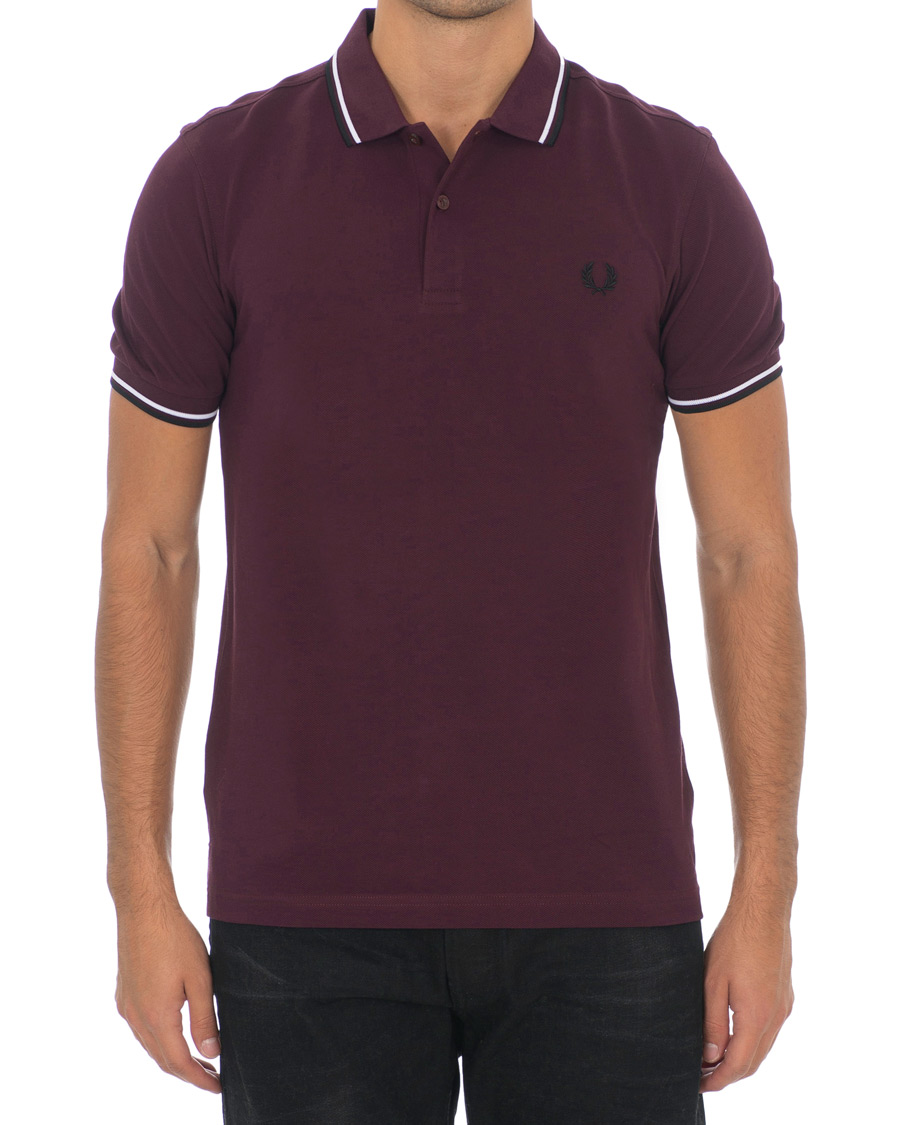 Herre | Polotrøjer | Fred Perry | Slim Fit Polo Twin Tip Wine Red/White