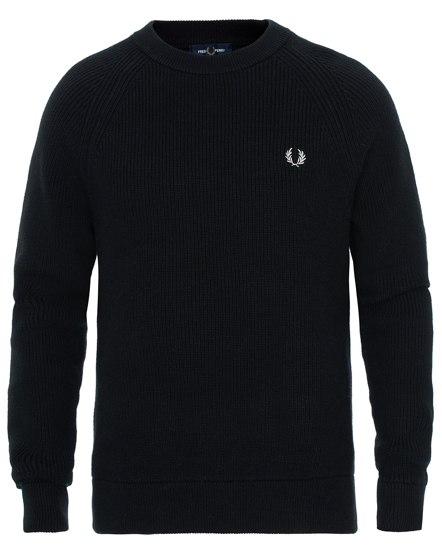 Herre | Trøjer | Fred Perry | Ribbed Crew Neck Jumper Black