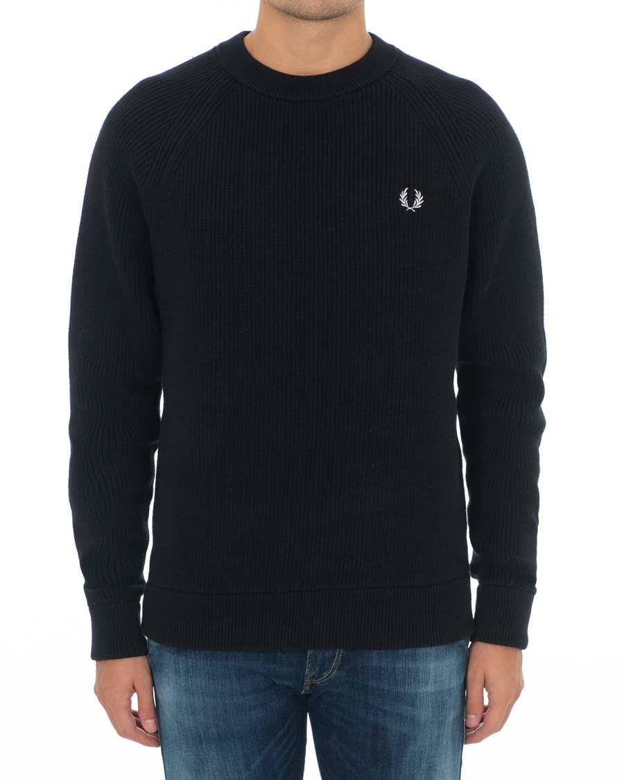 Herre | Trøjer | Fred Perry | Ribbed Crew Neck Jumper Black