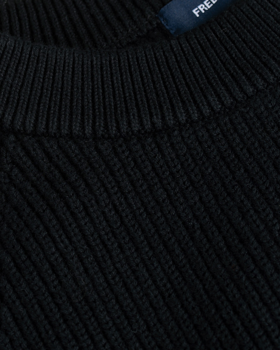 Herre | Trøjer | Fred Perry | Ribbed Crew Neck Jumper Black