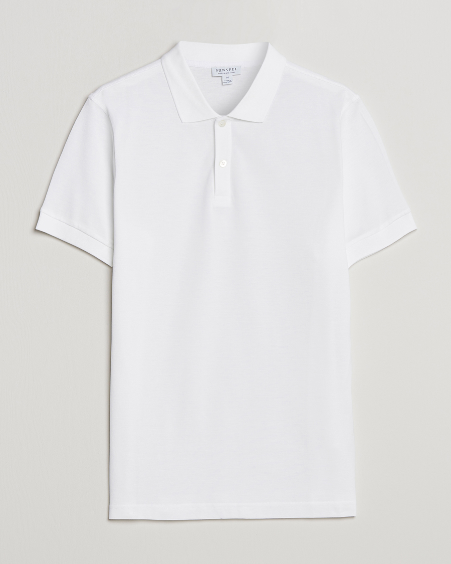 Herre | Polotrøjer | Sunspel | Short Sleeve Pique Polo White