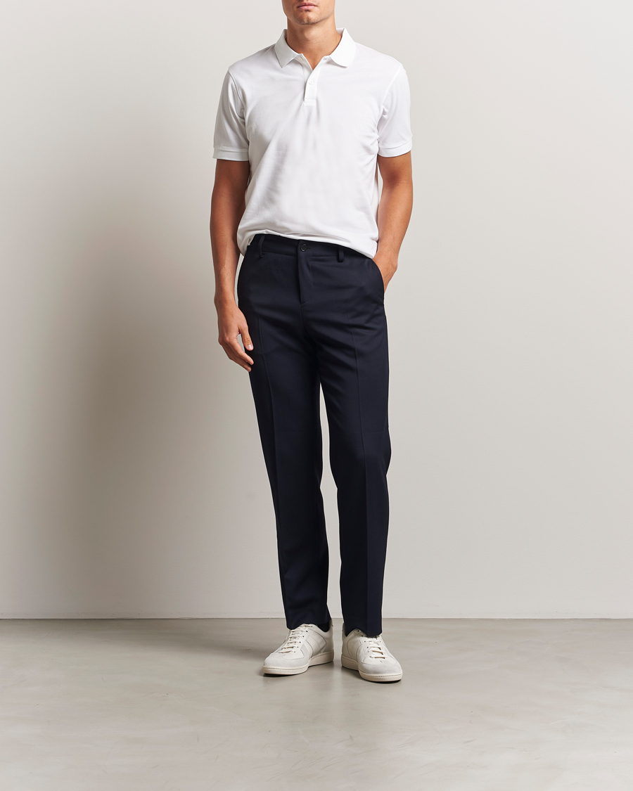 Herre | Polotrøjer | Sunspel | Short Sleeve Pique Polo White