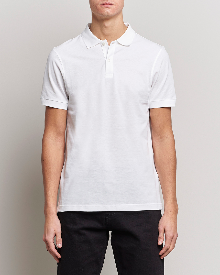 Herre | Polotrøjer | Sunspel | Short Sleeve Pique Polo White