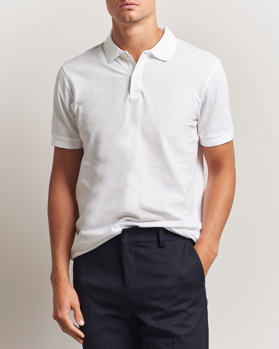 Herre | Polotrøjer | Sunspel | Short Sleeve Pique Polo White