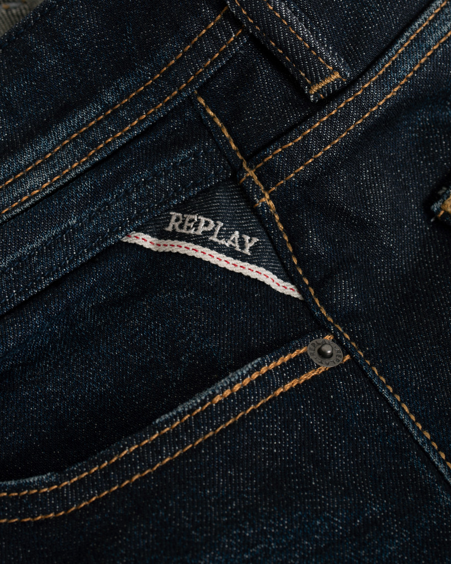 Herre | Jeans | Replay | Groover Stretch Selvedge Jeans Dark Blue