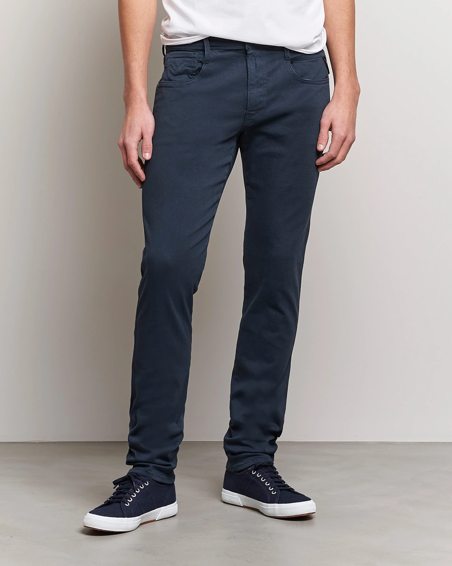 Herre | 5-pocket bukser | Replay | Anbass Hyperflex 5-Pocket Trousers Blue