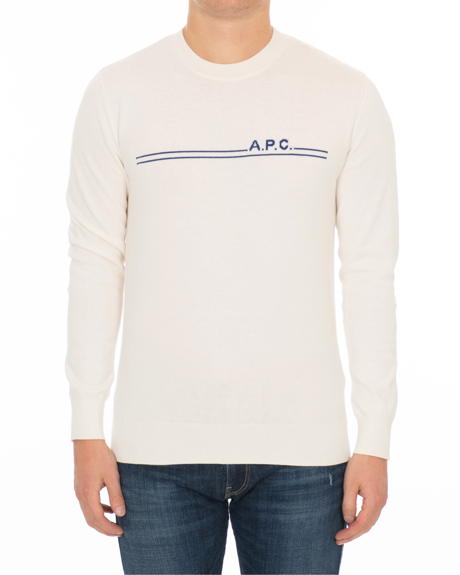 Herre | Trøjer | A.P.C. | Eponyme H Crew Neck Ecru