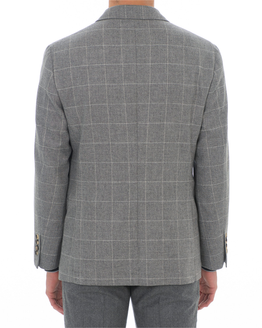 Herre | Blazere & jakker | Brunello Cucinelli | Windowpane Check Blazer Light Grey