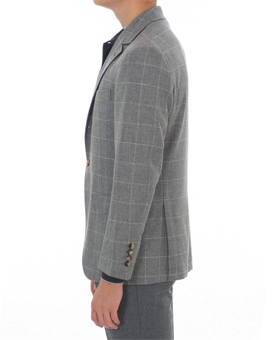 Herre | Blazere & jakker | Brunello Cucinelli | Windowpane Check Blazer Light Grey