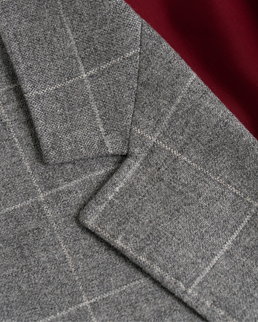 Herre | Blazere & jakker | Brunello Cucinelli | Windowpane Check Blazer Light Grey