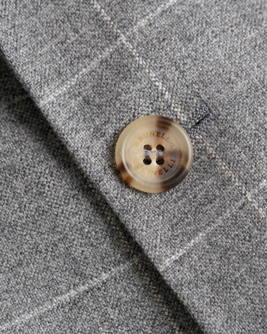Herre | Blazere & jakker | Brunello Cucinelli | Windowpane Check Blazer Light Grey