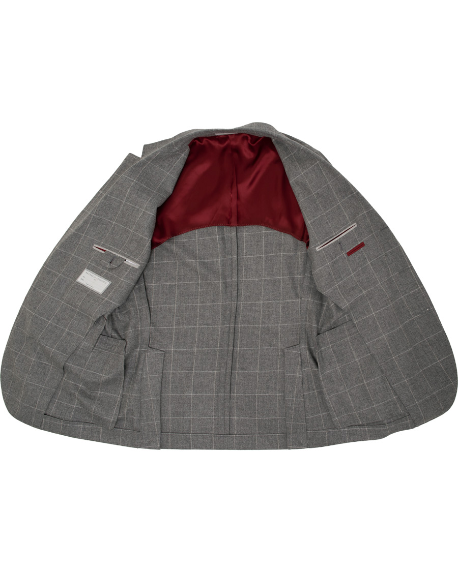 Herre | Blazere & jakker | Brunello Cucinelli | Windowpane Check Blazer Light Grey