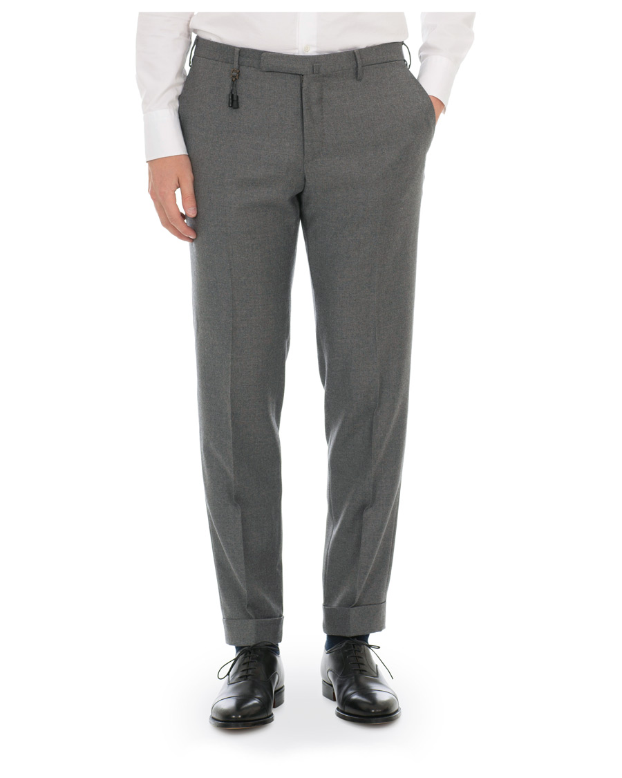 Herre |  | Incotex | Slim Fit Flannel Trousers Light Grey