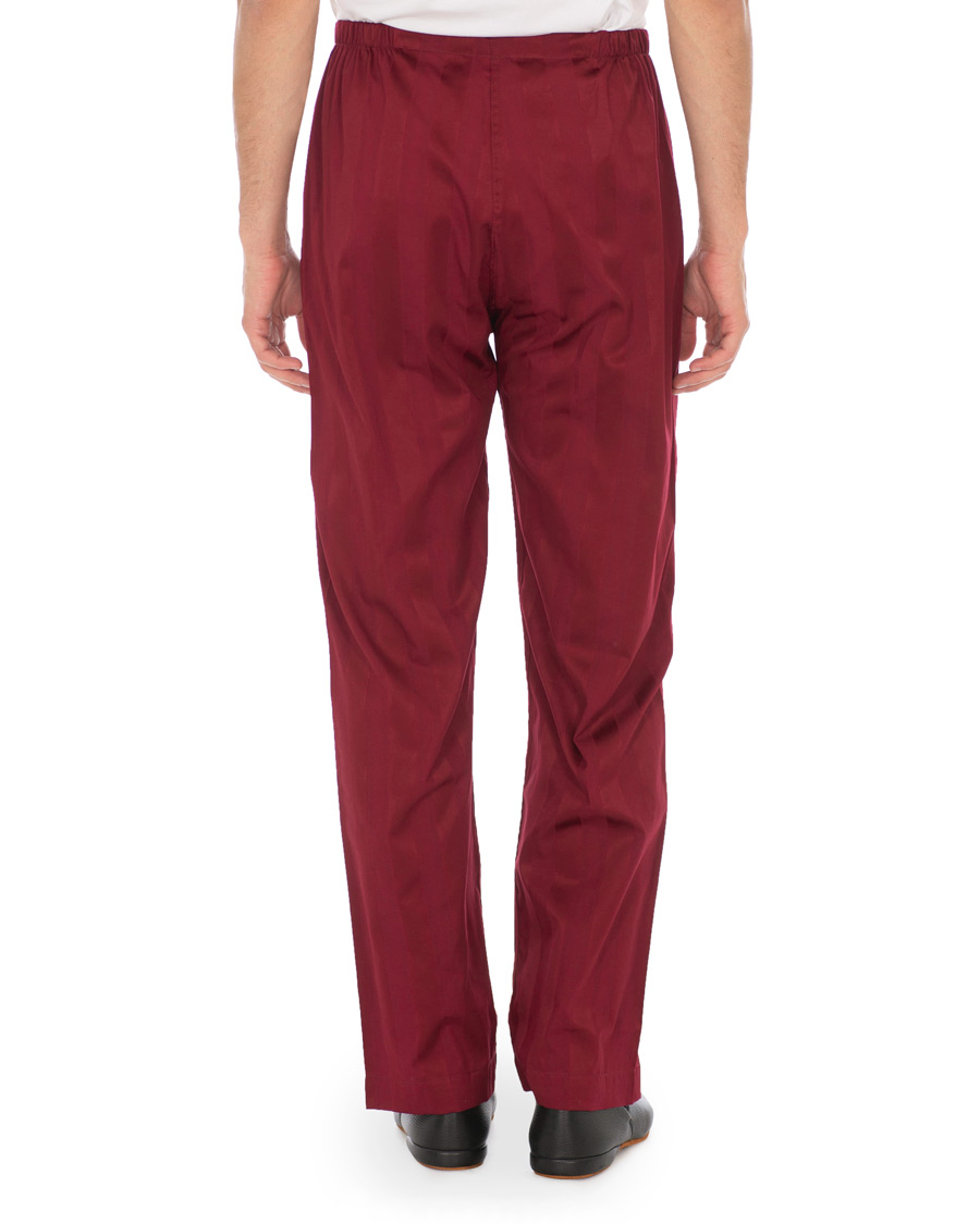 Herre | Pyjamas & Morgenkåber | Derek Rose | Cotton Satin Striped Pyjama Set Wine Red