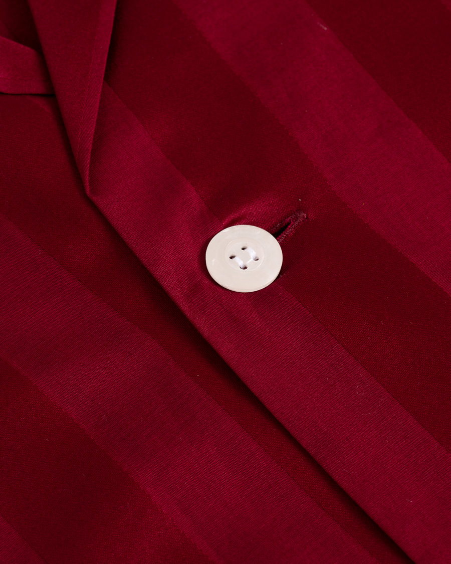 Herre | Pyjamas & Morgenkåber | Derek Rose | Cotton Satin Striped Pyjama Set Wine Red