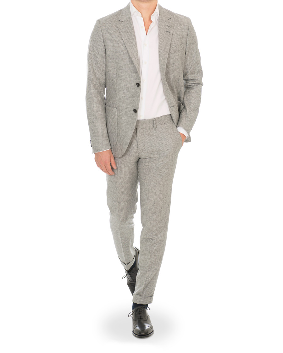 Herre | Bukser | Tiger of Sweden | Tilman Houndstooth Turn Up Brushed Wool Trousers Grey