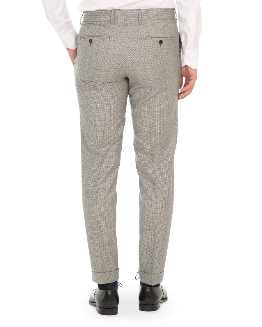 Herre | Bukser | Tiger of Sweden | Tilman Houndstooth Turn Up Brushed Wool Trousers Grey