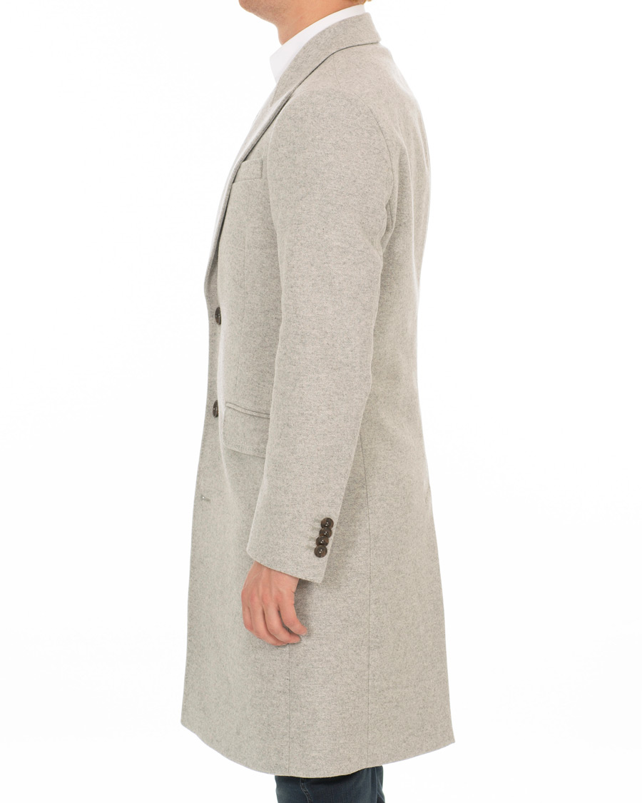 Herre | Jakker | Tiger of Sweden | Seder Peak Lapel Wool/Cashmere Coat Light Grey Melange