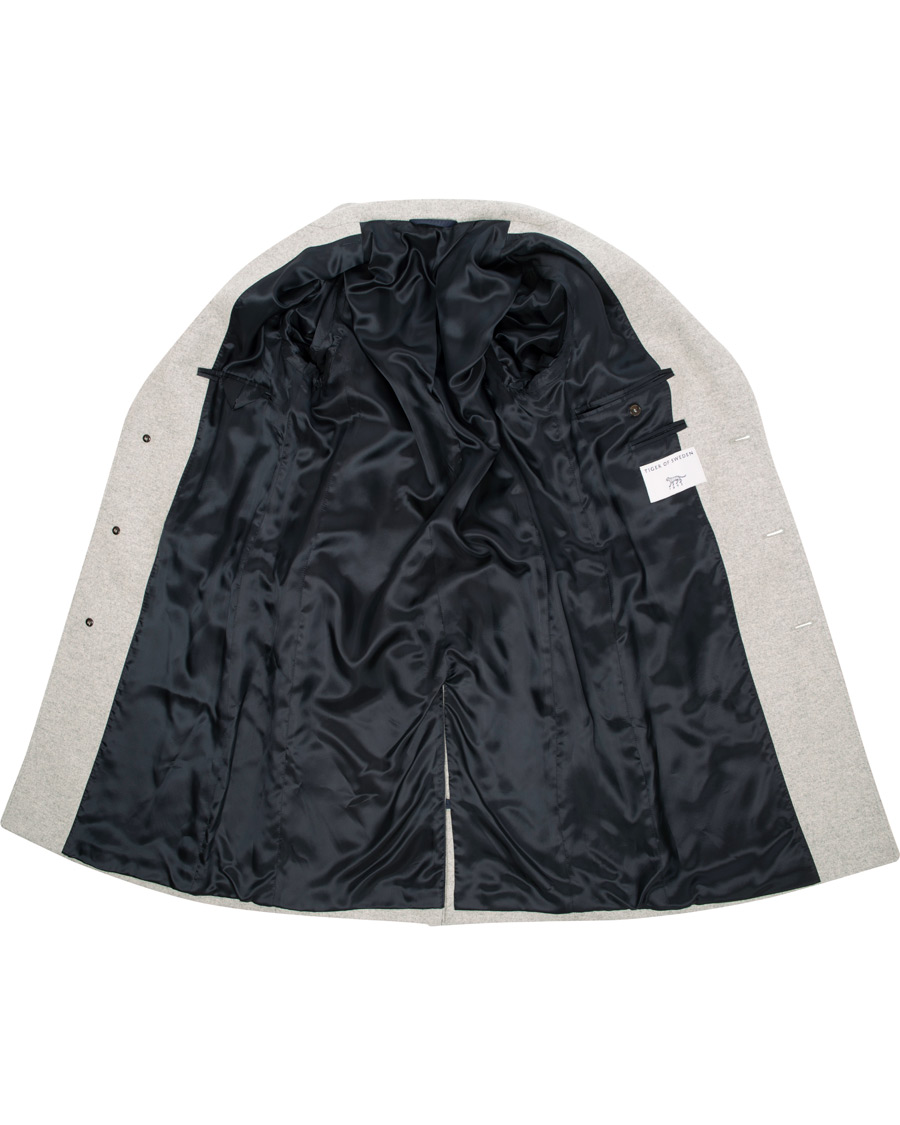 Herre | Jakker | Tiger of Sweden | Seder Peak Lapel Wool/Cashmere Coat Light Grey Melange