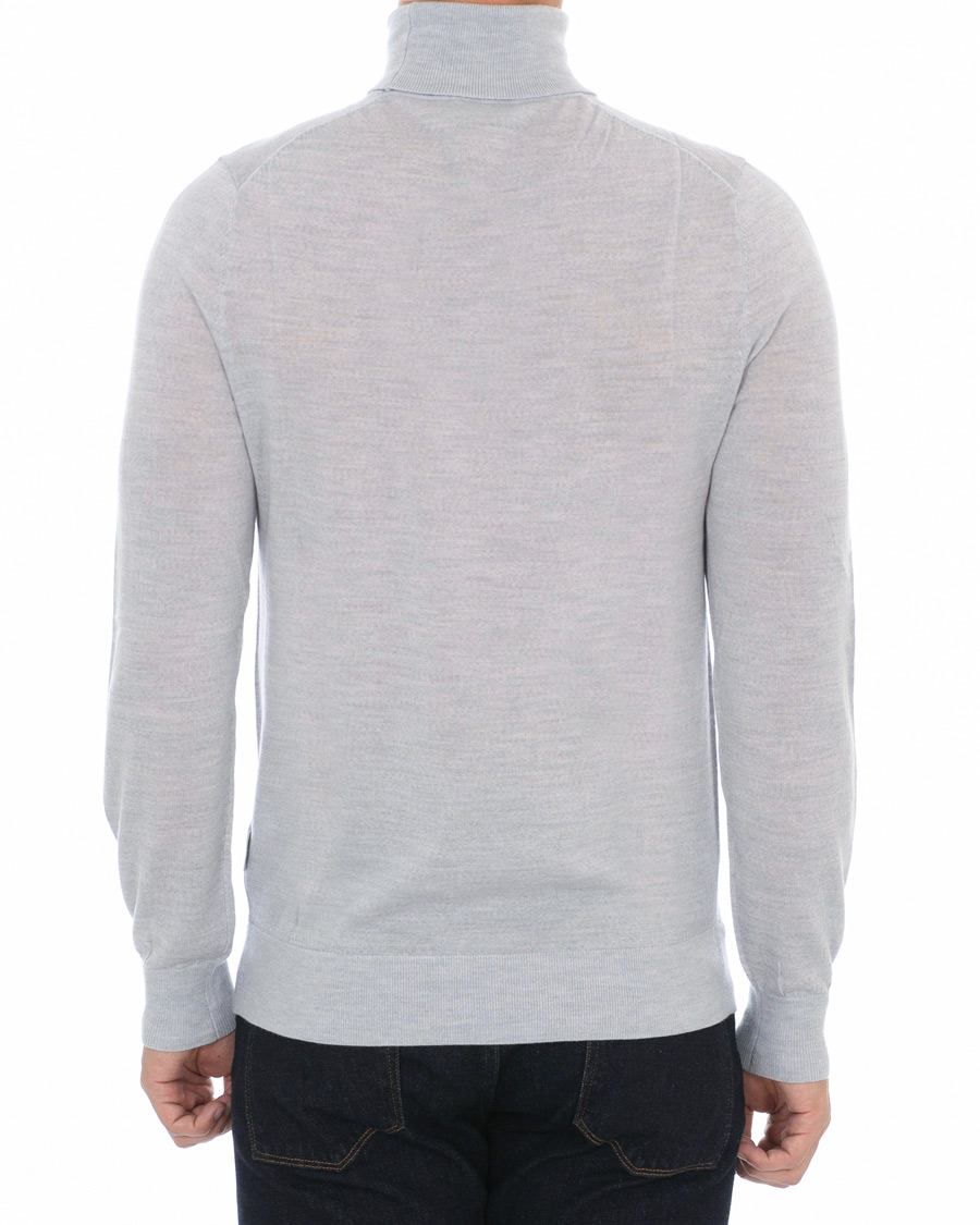 Herre | Trøjer | Tiger of Sweden | Nevile Extra Fine Merino Polo Light Grey Melange
