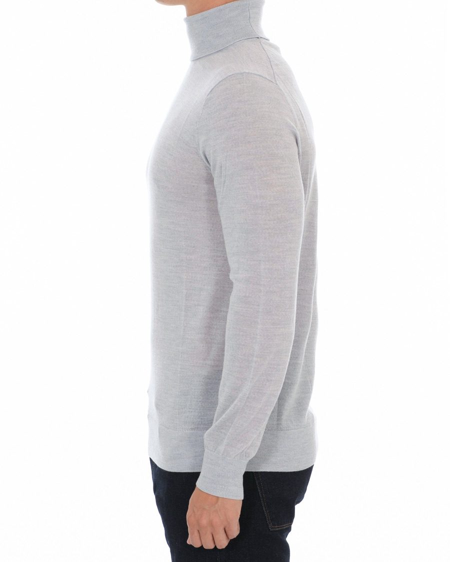Herre | Trøjer | Tiger of Sweden | Nevile Extra Fine Merino Polo Light Grey Melange