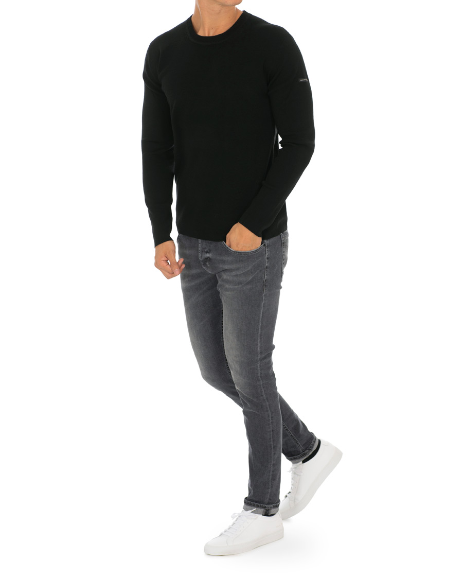 Herre | Trøjer | Tiger of Sweden | Harvik Wool Logo Crew Neck Black