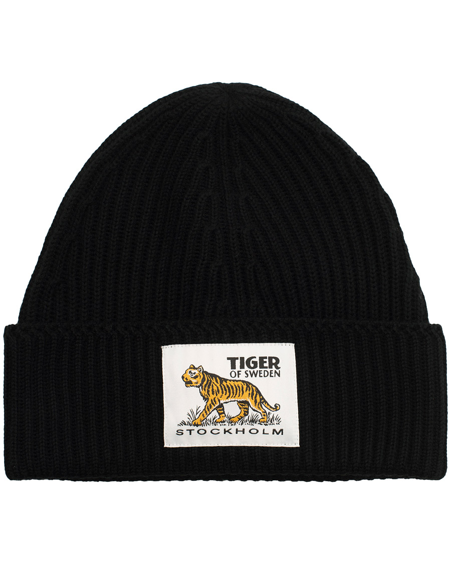 Herre | Tiger of Sweden Hollein Ribbed Wool Benie Black | Tiger of Sweden | Hollein Ribbed Wool Benie Black