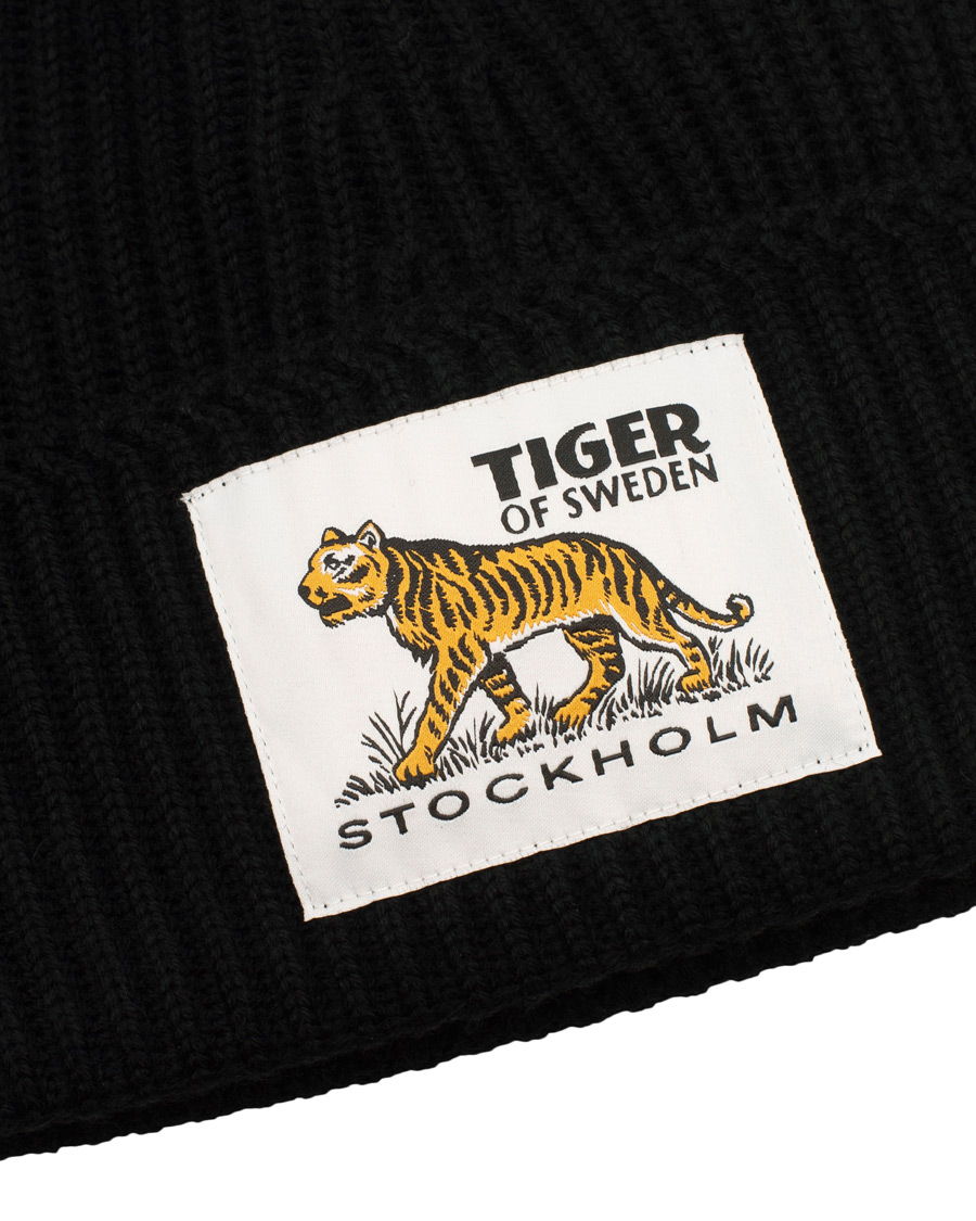 Herre | Tiger of Sweden Hollein Ribbed Wool Benie Black | Tiger of Sweden | Hollein Ribbed Wool Benie Black