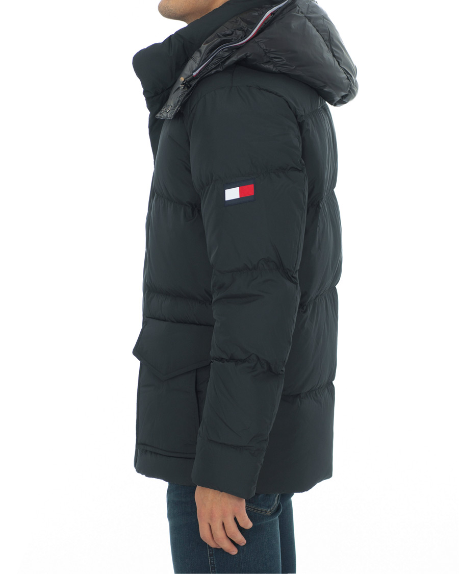 Herre | Jakker | Tommy Hilfiger | Hooded Bomber Down Jacket Jet Black