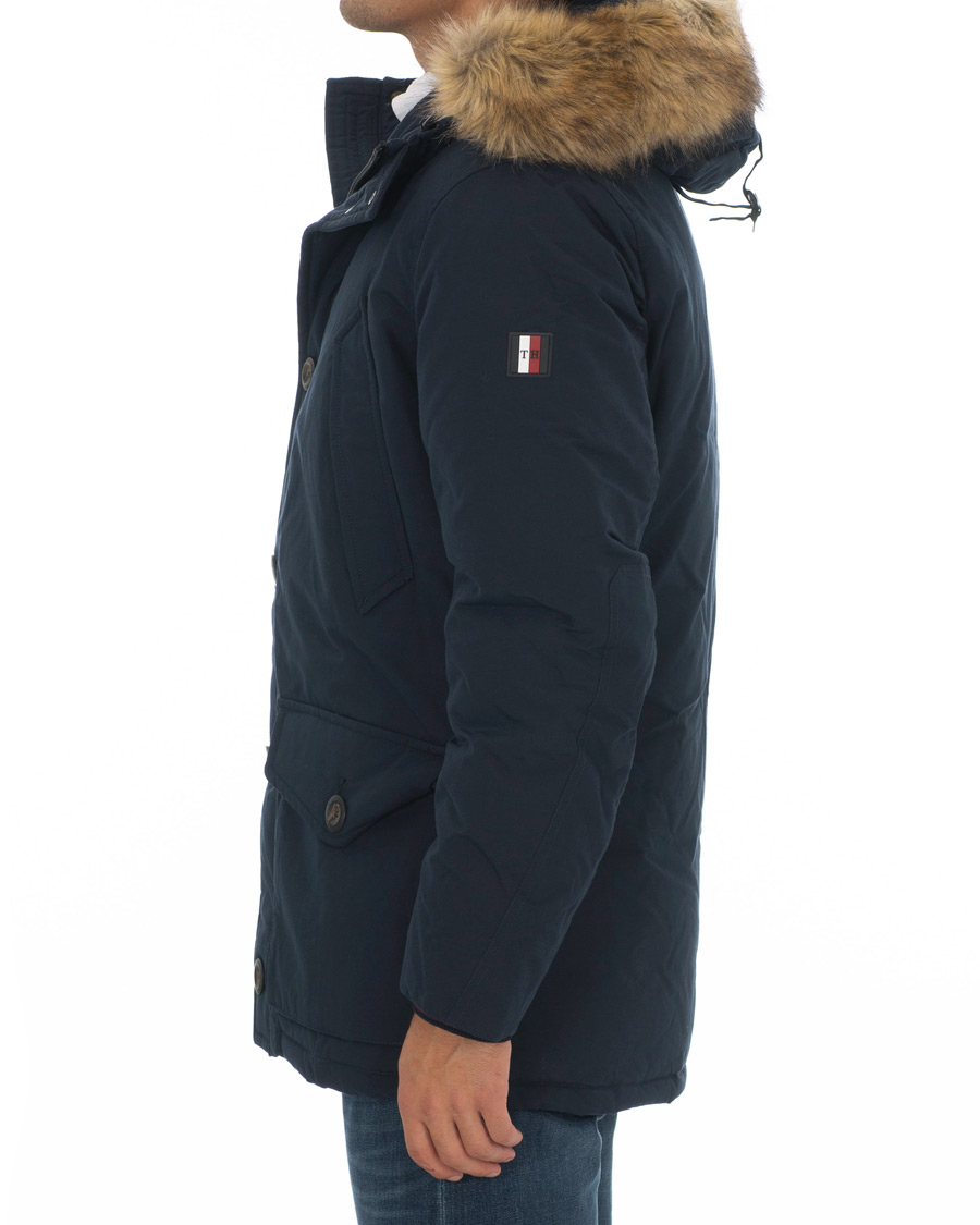 Tommy Hilfiger Down Fake Fur Parka Sky Captain - CareOfCarl.dk