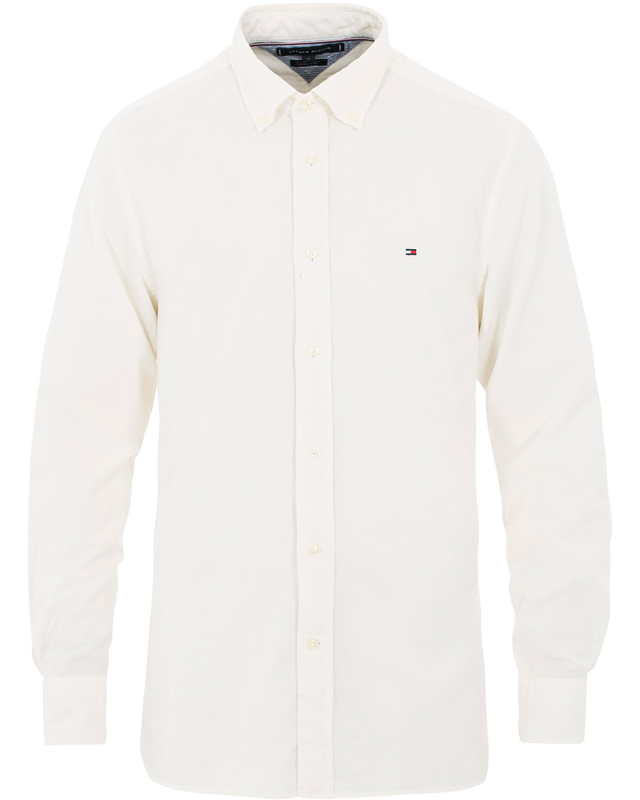 Herre | Skjorter | Tommy Hilfiger | Garment Dyed Corduroy Shirt Whisper White