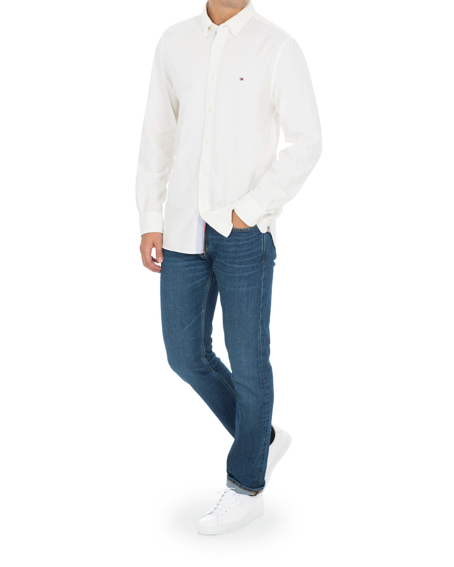 Herre | Skjorter | Tommy Hilfiger | Garment Dyed Corduroy Shirt Whisper White