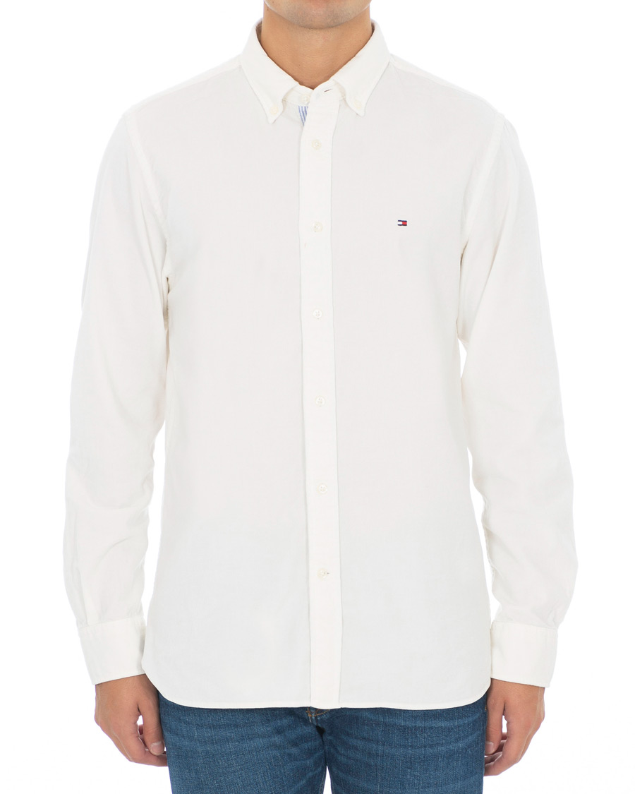 Herre | Skjorter | Tommy Hilfiger | Garment Dyed Corduroy Shirt Whisper White