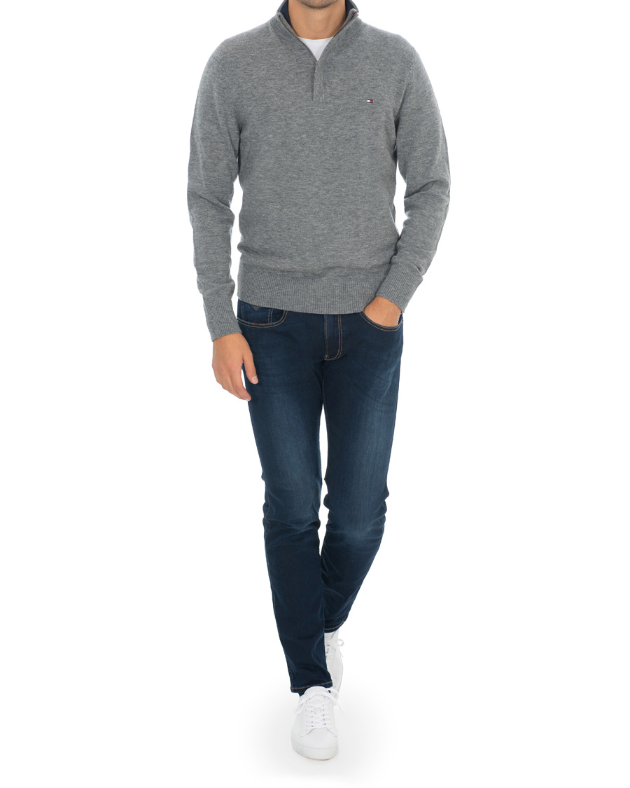 Herre | Trøjer | Tommy Hilfiger | Lambswool Half Zip Silver Fog Heather